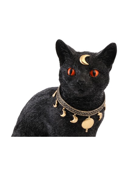 CHAT MYSTIC POLYRESINE NOIR 23CM X 15.5CM X 28CM