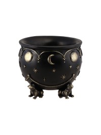 SMALL POLYRESIN CAULDRON WITH FROGS 20CM X 20CM X 17CM