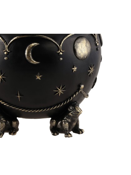 KLEIN HEXENKESSEL KUNSTHARZ FÜSSE FROSCH 20CM X 20CM X 17CM