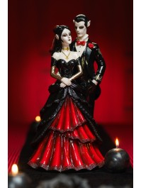 STATUE KUNSTHARZ PAAR VAMPIR ROT BLOODY 19.5CM X 15.5CM X 37CM