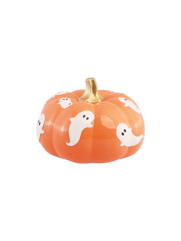 CITROUILLE ORANGE AVEC FANTOMES SUMMERWEEN 15.5CM X 15.5CM X 11CM