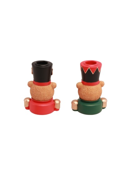 KERZENHALTER KUNSTHARZ SWEET BEAR BARNABEY - 2 SORT. 7.5CM X 5CM X 10CM