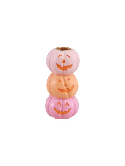 POLYRESIN CUTE PUMPKINS CANDLE HOLDER 6.3CM X 6.3CM X 13CM