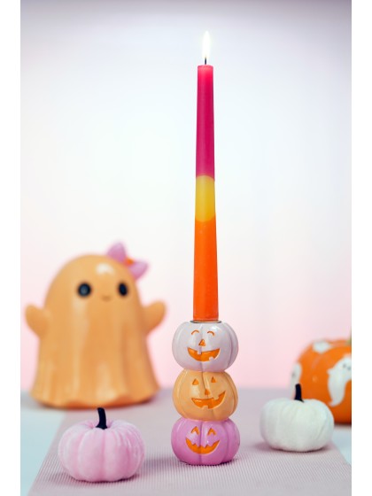 POLYRESIN CUTE PUMPKINS CANDLE HOLDER 6.3CM X 6.3CM X 13CM