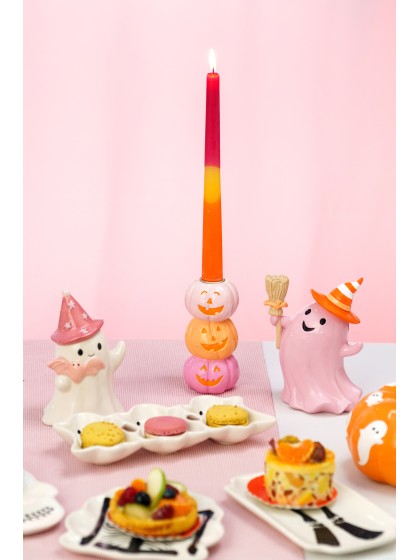 POLYRESIN CUTE PUMPKINS CANDLE HOLDER 6.3CM X 6.3CM X 13CM