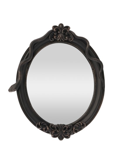 MIROIR OVALE RESINE SERPENT NOIR 30CM X 3CM X 37CM