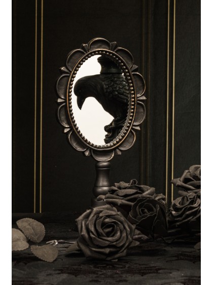 SMALL POLYRESIN STANDING MIRROR 12.3CM X 7.3CM X 25.5CM