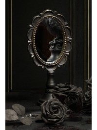 SMALL POLYRESIN STANDING MIRROR 12.3CM X 7.3CM X 25.5CM