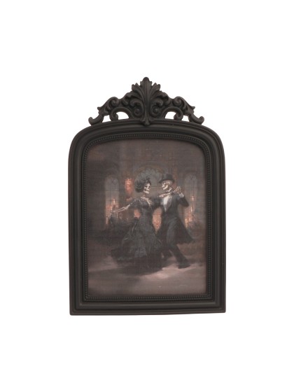 CADRE A POSER RESINE NOIR DANCING SKELETONS 23.6CM X 2CM X 35.5CM