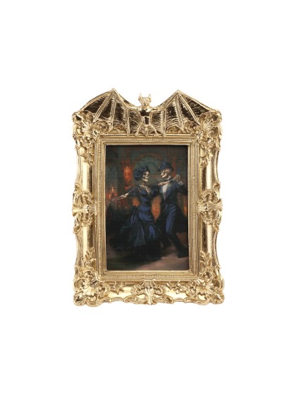 RAHMEN ZUM HINSTELLEN KUNSTHARZ FLEDERMAUS GOLD 17CM X 2CM X 27CM