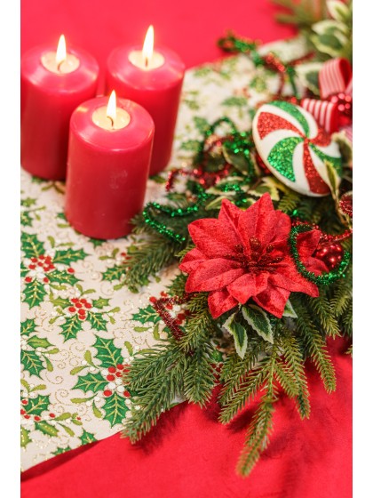 PEPPERMINT SWEET TABLE CENTER 69CM X 20CM X 10CM