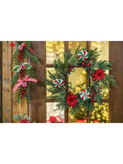 PEPPERMINT SWEET WREATH DIA 58CM X 10CM
