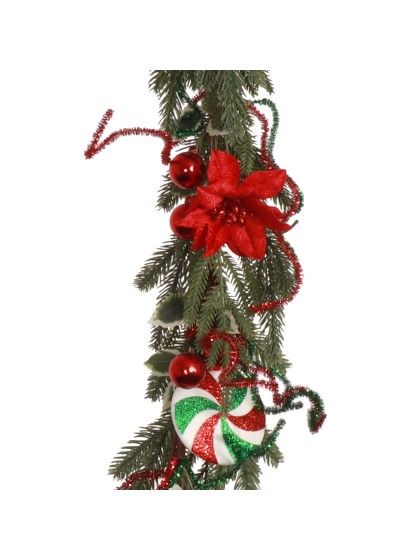 PEPPERMINT SWEET GARLAND 120CM X 24CM X 10CM