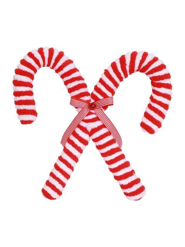 DOUBLE CANDY CANE FOURURE ROUGE/BLANC 50CM X 6CM X 50CM