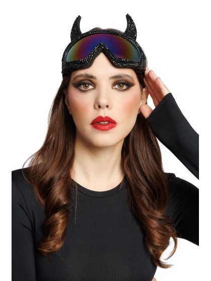 BLACK CAT DIAMONDS STRASS SKI GOGGLES 18CM X 13CM