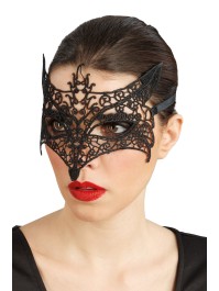 HALB MASKE SPITZE SCHWARZ 22CM X 0.2CM X 14CM