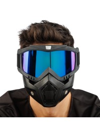 MASKE BLOC SCHWARZ BRILLE REFLET BLAU 19CM X 5CM X 19CM