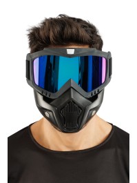 BLACK MASK BLUE EFFECT GLASSES 19CM X 5CM X 19CM