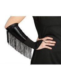 HANDSCHUHE MIT FRANSENS SCHWARZ Einheitsgröße - 36CM
