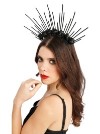 BLACK ROSES CROWN HEADBAND 37CM X 2CM X 30CM