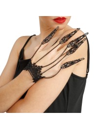 HANDSCHMUCK SPITZE UND METALL SCHWARZ 15CM X 1CM X 22CM