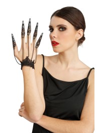 HANDSCHMUCK SPITZE UND METALL SCHWARZ 15CM X 1CM X 22CM