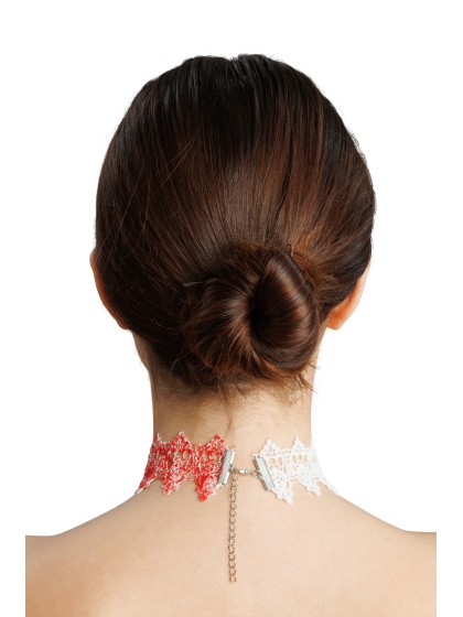 WHITE BLOODY LACE NECKLACE 32CM X 0.5CM X 6CM