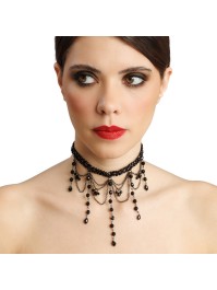BLACK BEADS NECKLACE 30CM X 0.3CM X 11CM