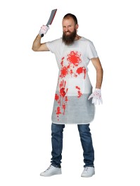 KILLER SET - 3 PCS APRON GLOVES KNIFE APRON: 62CM X 1CM X 84CM GLOVES: 9CM X 21CM KNIFE: 2.5CM X 2.5CM X 33CM