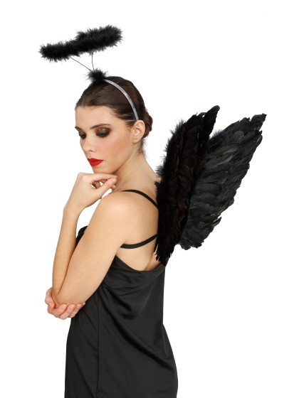 KIT ANGE NOIR - 2 PCS AILES SERRE-TÊTE 65CM X 42CM X 2CM