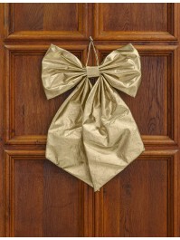 SHINY GOLD STELLAR BOW 49CM X 5CM X 49CM