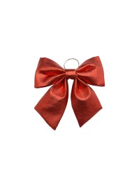 SHINY RED STELLAR BOW 34CM X 5CM X 34CM