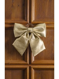 SHINY GOLD STELLAR BOW 34CM X 5CM X 34CM