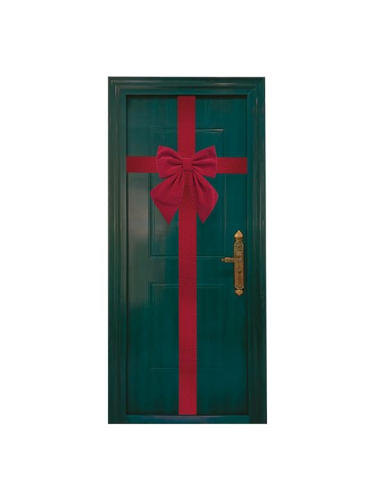 RUBY SANTA DOOR BOW 42CM X 5CM X 46CM