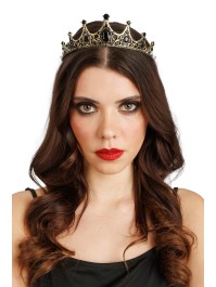 KRONE DIADEM PERLEN SCHWARZ 15.5CM X 12CM X 5CM