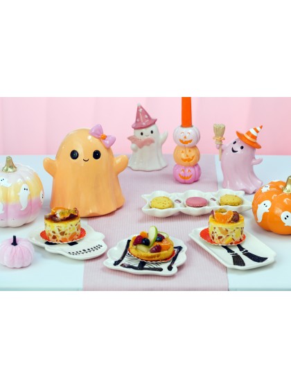 TELLER KERAMIK SKELETT WEISS SUMMERWEEN - 3 SORT. CA. 13.5CM X 1.5CM X 19CM