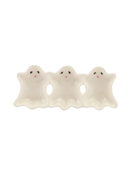 3 GHOSTS CERAMIC SERVING DISH 24CM X 3CM X 10CM