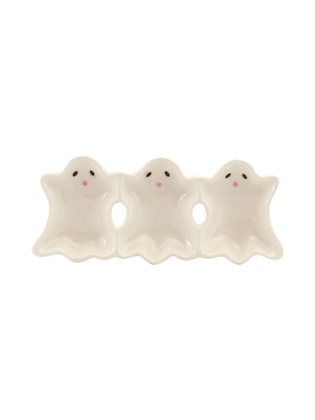 3 GHOSTS CERAMIC SERVING DISH 24CM X 3CM X 10CM
