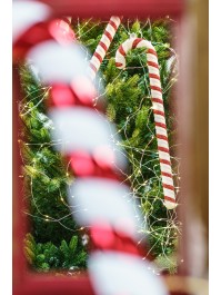 SET 6 ZUCKERSTENGELN AUFHÄNGEN SWEET WEIHNACHTEN 10CM X 2.5CM X 44CM