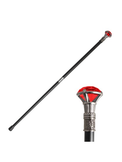 RED DIAMOND METAL WALKING CANE 93CM
