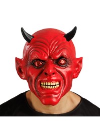 MASKE LATEX TEUFEL ROT 26CM X 26CM X 28CM