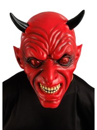 MASQUE LATEX DIABLE ROUGE 26CM X 26CM X 28CM