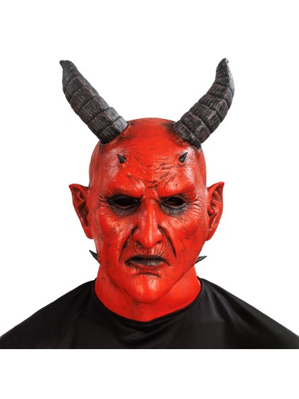MASKE LATEX KRAMPUS ROT 26CM X 26CM X 38CM
