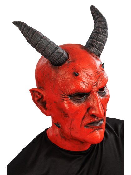 MASKE LATEX KRAMPUS ROT 26CM X 26CM X 38CM