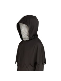 MASKE KAPUZENMASKE GEIST SILBER KIND Einheitsgröße