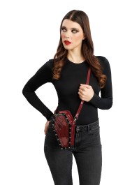 SAC BANDOULIERE CERCUEIL BORDEAUX 12CM X 8CM X 22CM