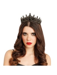 KRONE DIADEM STEIN SCHWARZ GOTHIC QUEEN 16.5CM X 15CM X 6.5CM