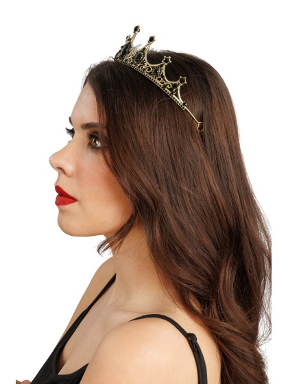 KRONE DIADEM STEIN SCHWARZ GOTHIC QUEEN 16.5CM X 15CM X 6.5CM