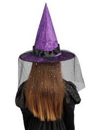GLITTER AND BUCKLE KID PURPLE WITCH HAT 35.5CM X 35.5CM X 33CM