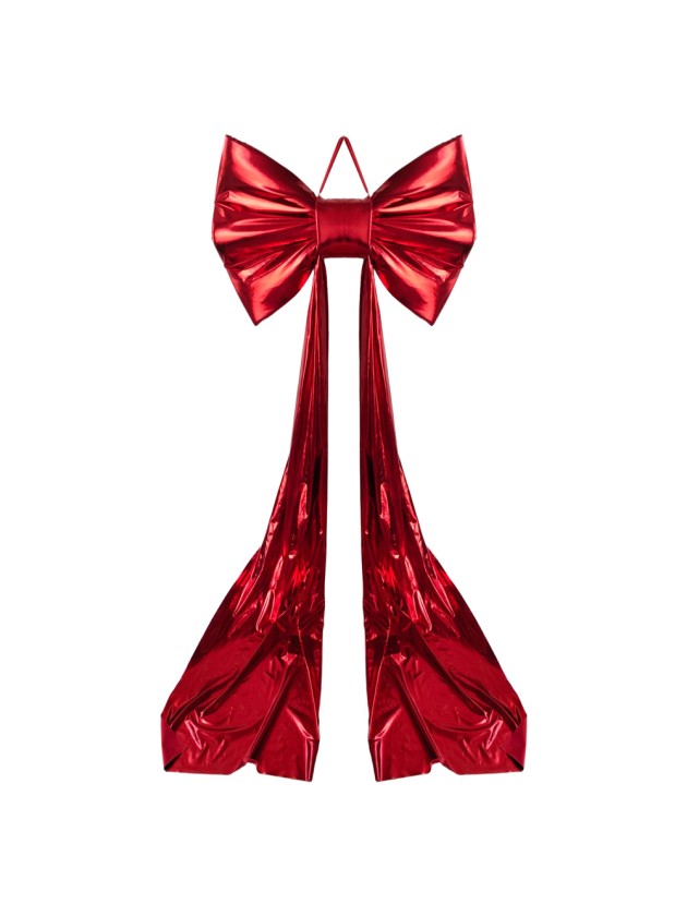 NOEUD ROUGE BRILLANT XXL 80CM X 7CM X 220CM